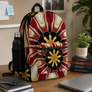 Mochila Impresa Achempong: Starburst Lujo en Carmesí Profundo y