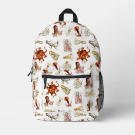 Mochila Impresa Acuarela Cephalopod Ocean Animals