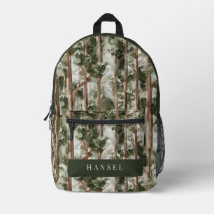 Mochila Impresa Acuarela de Bosque Cedar