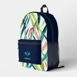 Mochila Impresa Acuarela deja un moderno monograma de baloncesto