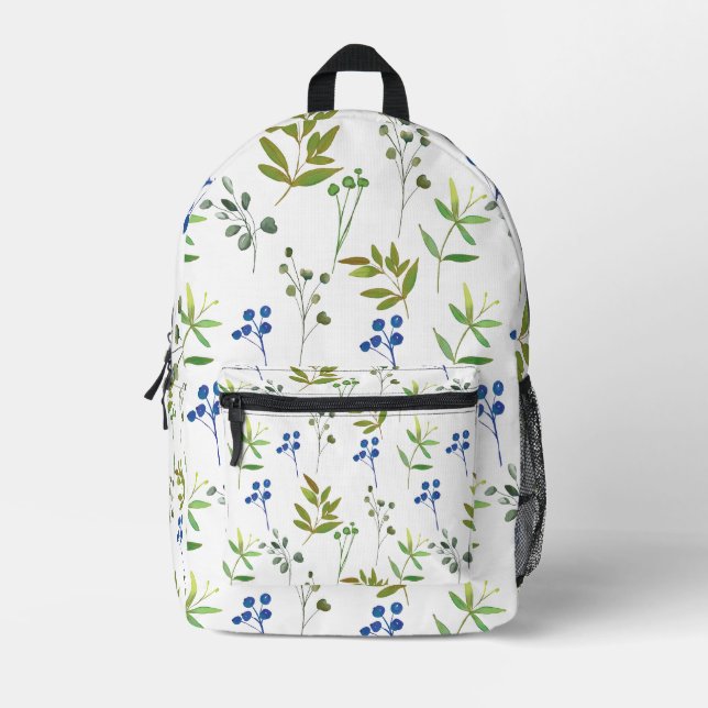 Mochila Impresa Acuarela floral cúrcuta (Anverso)