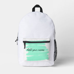Mochila Impresa Acuarela verde agregar nombre texto mensaje aquí l