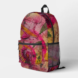 Mochila Impresa Acuarela Y Tinta Resumen Hermoso Arte De Pintura