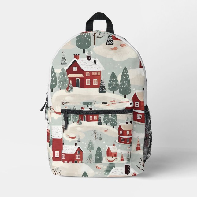 Mochila Impresa AD 002 - Patrón gráfico digital de Navidades (Anverso)