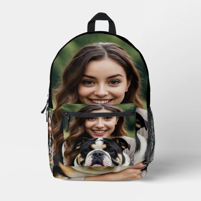 Mochila Impresa Add Bulldog Photo Personalize Customize (Anverso)