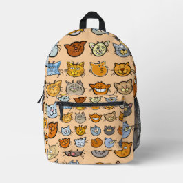 Mochila Impresa Adorable Cartoon Kitten Faces Backpack