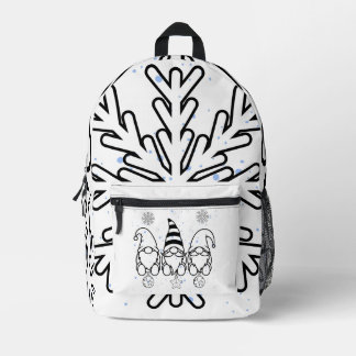 Mochila Impresa Adorables gnomos de Navidad Diseño navideño. 