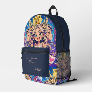 Mochila Impresa Aesthetic Gemini Anime Custom School Backpack