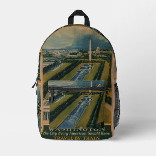 Mochila Impresa Afiche de viaje de Washington DC