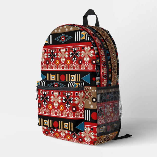 Mochila Impresa African patterns, oriental pattern throw pillow (Esquina derecha trasera )