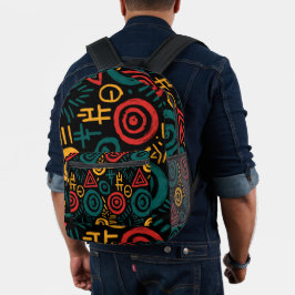 Mochila Impresa Afro Tribal Pattern Colorful Abstract