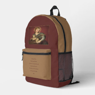Mochila Impresa Agnés de Roma con oración