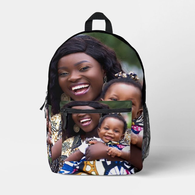 Mochila Impresa Agregar foto de bebé personalizar (Anverso)