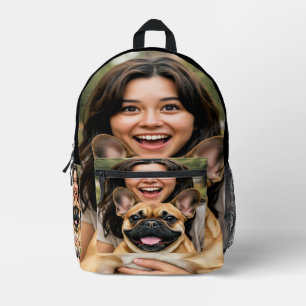 Mochila Impresa Agregar foto de Bulldog Francés Personalizar