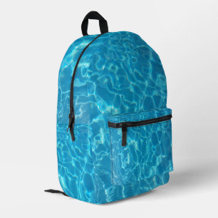 Mochila Impresa Agua de piscina azul cielo cristalino