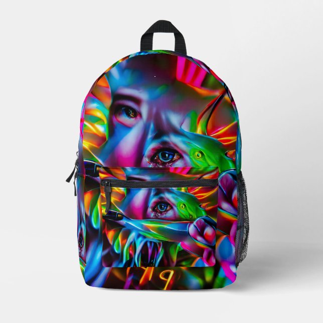 Mochila Impresa Aichmofobia: Vivid Surreal Art (Anverso)