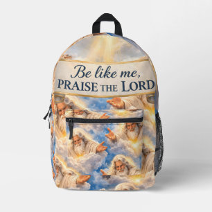 Mochila Impresa Alabado sea el Señor celestial cristiano