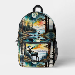 Mochila Impresa Alaskan Moose en la bahía