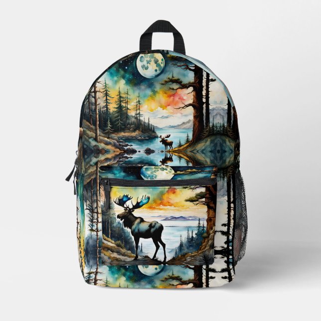 Mochila Impresa Alaskan Moose en la bahía (Anverso)