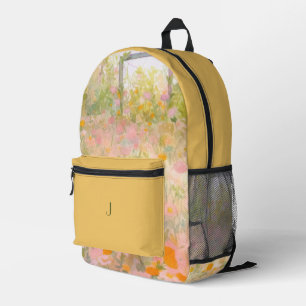 Mochila Impresa Alegres praderas amarillas y Naranjas fondo