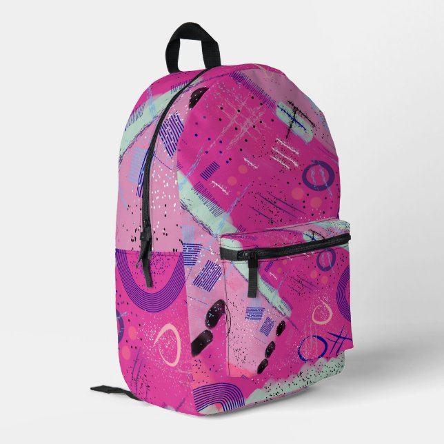 Mochila Impresa Alegría Magenta (Esquina izquierda trasera)