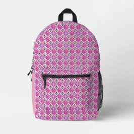 Mochila Impresa Alfabeto geométrico rosa chic inicial N