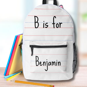 Mochila Impresa Alfabeto Regreso personalizado a la escuela
