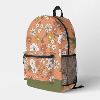 Mochila Impresa Alfombra de escritorio grande floral botánico Retr
