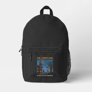 Mochila Impresa Algo Cazando Luz Luna Halloween Embrujado Zom