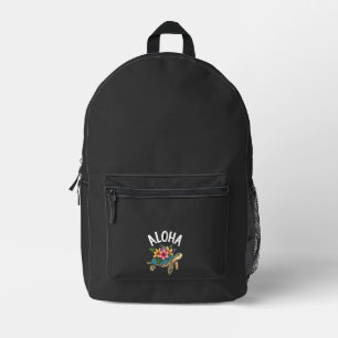Mochila Impresa Aloha Hawái Camisa Hawaiana Tortuga Hibisco Niños