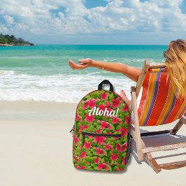Mochila Impresa ¡Aloha! Hibiscus hawaiano