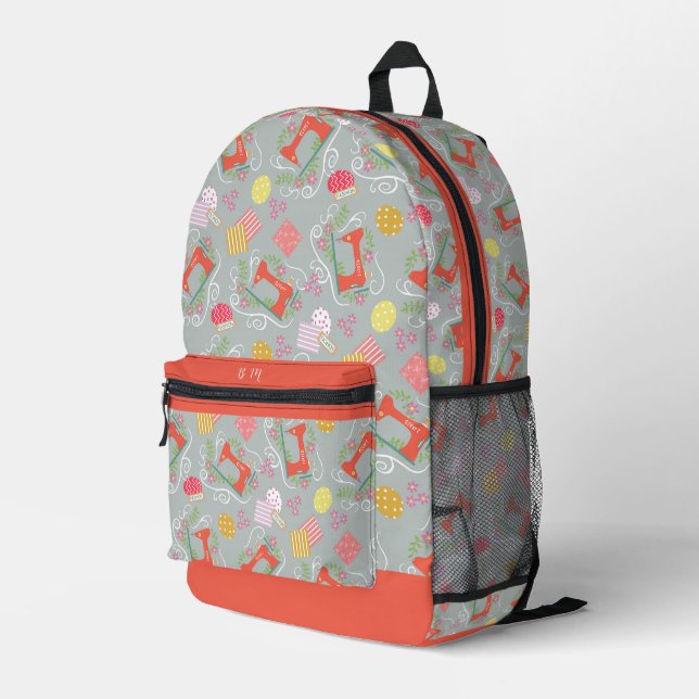 Mochila Impresa Ama Coser Gris (Esquina derecha trasera )