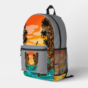 Mochila Impresa Amanecer de árbol de palmas
