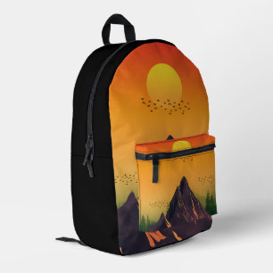 Mochila Impresa AMANECER DE NATURALEZA MONTañOSA VINTAGE