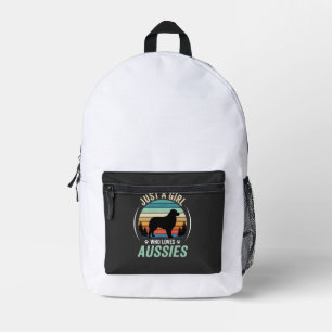 Mochila Impresa Amante del perro pastor australiano Retro Atardece