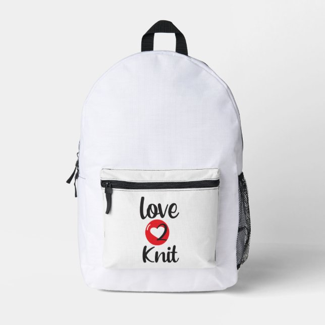 Mochila Impresa "Amar al Tejer" (Anverso)