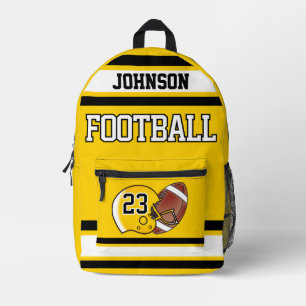 Mochila Impresa Amarillo de fútbol - Editable