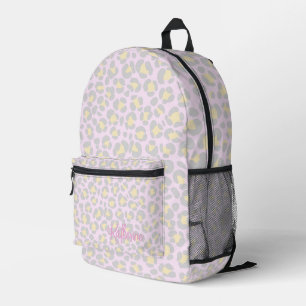 Mochila Impresa Amarillo gris rosado del Leopardo Pastel