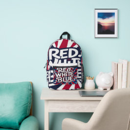 Mochila Impresa América blanca y azul