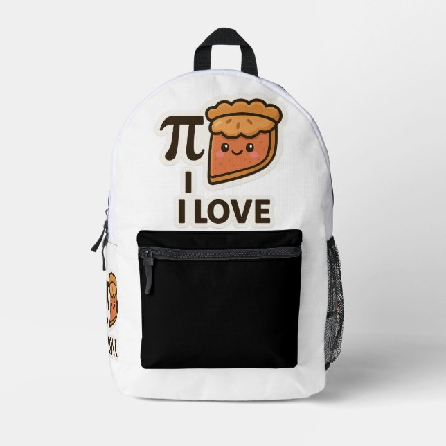 Mochila Impresa Amo A La Pegatina De Pi - Diseño De Matemáticas Y  (Anverso)