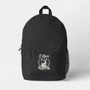 Mochila Impresa Amo a mi perro de ganado Perro vintage amante