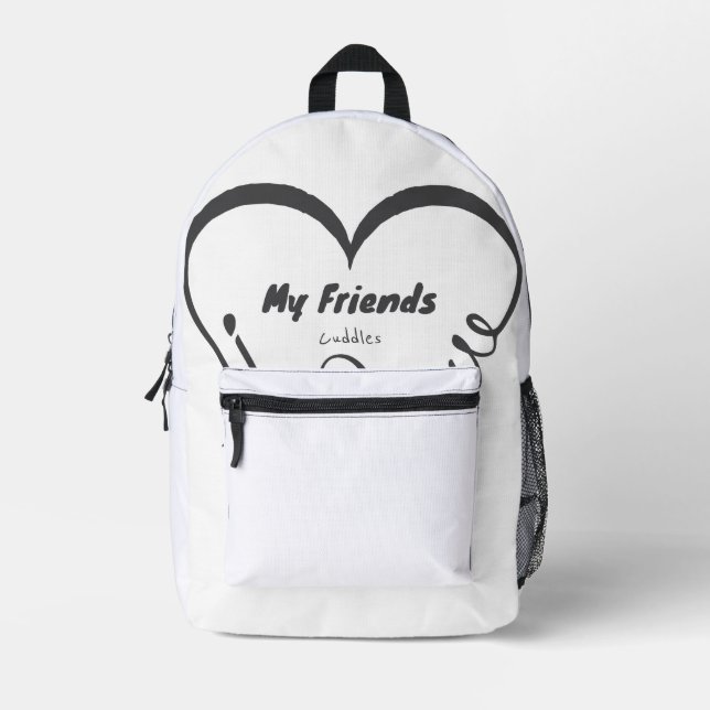 Mochila Impresa Amo a mis amigos - Abrazos (Anverso)