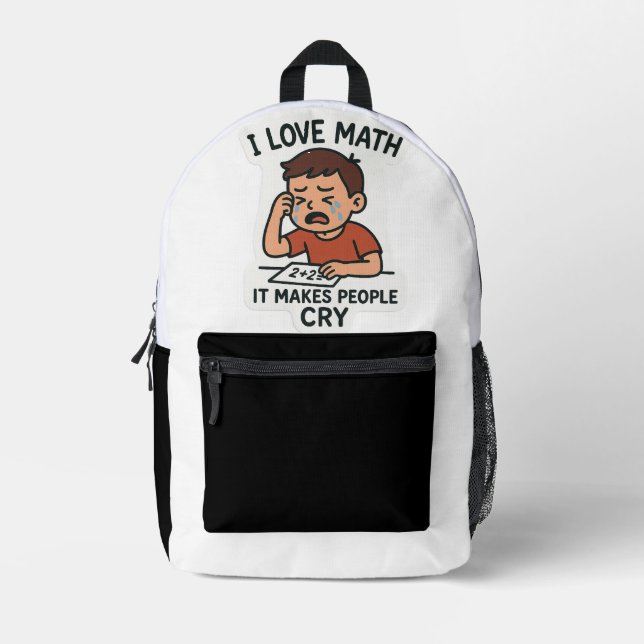 Mochila Impresa Amo las matemáticas - Funny Personalizado Pegatina (Anverso)