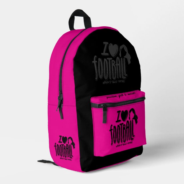 Mochila Impresa Amo WTF rosa negro (Esquina izquierda trasera)
