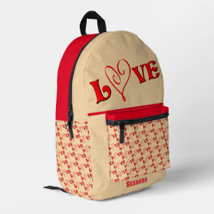 Mochila Impresa Amor Con Un Corazón Personalizado