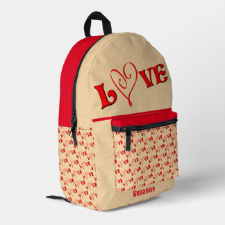 Mochila Impresa Amor Con Un Corazón Personalizado