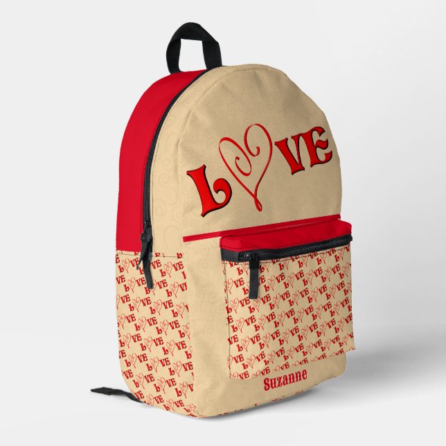 Mochila Impresa Amor Con Un Corazón Personalizado (Esquina izquierda trasera)