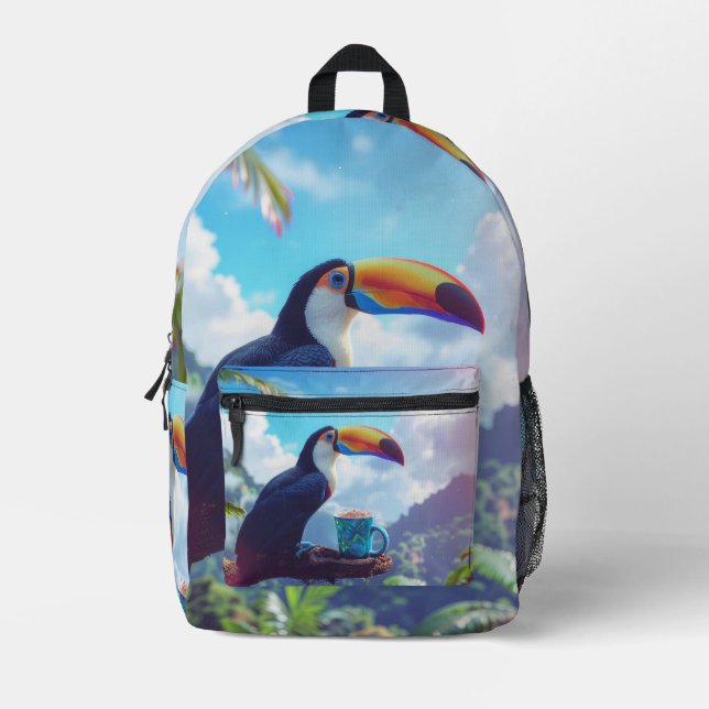 MOCHILA IMPRESA AMOR DE CACAO - TOUCAN (Anverso)