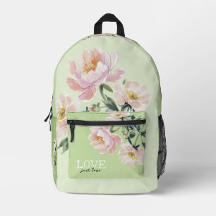 Mochila Impresa Amor, Flores y Hermoso Gatito