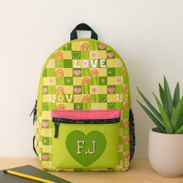 Mochila Impresa Amor y arcos verdes